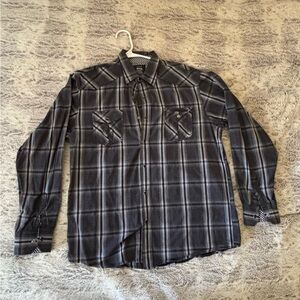 Men's Black Plaid Shirt